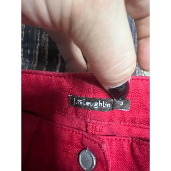 J.McLaughlin Women's Red Slim Ankle Jeans Size 4 - Picture 2 of 3